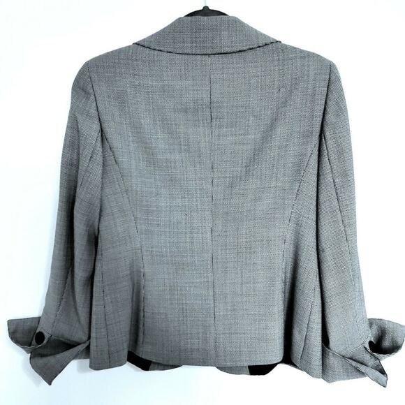 Lafayette 148 Light Wool Blazer 4 Black White Houndstooth Career Office Jacket - Picture 4 of 7